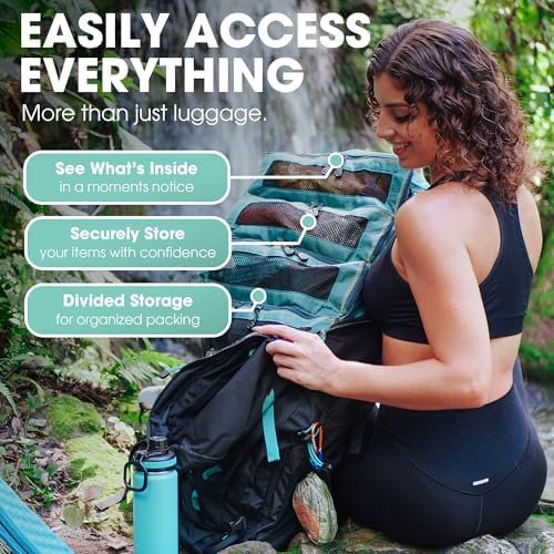 Pack Gear Hanging Carry-On Organizer - Our Standard Hanging Luggage Organizer Fits Any Carry On - Our Packing Cubes For Travel Use Mesh Windows to Make Finding Clothes Easy (Black, S) - Image 5