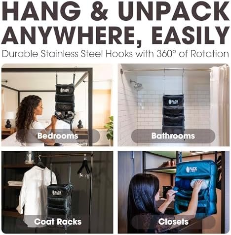 Pack Gear Hanging Carry-On Organizer - Our Standard Hanging Luggage Organizer Fits Any Carry On - Our Packing Cubes For Travel Use Mesh Windows to Make Finding Clothes Easy (Black, S) - Image 6