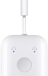 MEE audio Connect Air in-Flight Bluetooth Wireless Audio Transmitter Adapter for up to 2 AirPods / Other Headphones; Works with All 3.5mm Aux Jacks on Airplanes, Gym Equipment, TVs, & Gaming Consoles