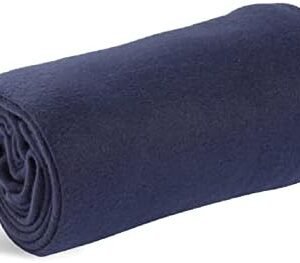 Cozy-Soft Microfleece Travel Blanket, 50x60 Inch, Lightweight, Compact, Perfect for Airplane and Car, Navy