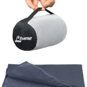 Litume Travel Blanket Lightweight and Breathable, 67 x 48 in Soft Airplane Flight Blanket for Travelers, Foldable Camping Sheet with Stuff Sack for Train, Camp, backpacking, office, home (Velvet E650)