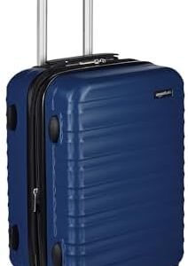Amazon Basics 21" Hardside Carry-On Luggage, Hardshell Suitcase With Wheels, Expandable For Up to 25% More Space, With Scratch-Resistant Surface, Four Multi-directional Wheels, Navy Blue