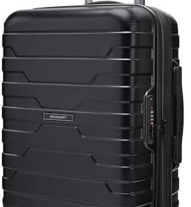 BAGSMART Carry On Luggage 22x14x9 Airline Approved with Spinner Wheels,Lightweight 20 Inch Luggage with TSA Lock,Expandable Hard Shell Carry On Suitcases for Men Women,Black