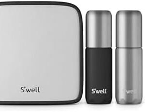S'well 3.4oz Travel Bottle Set, Includes 3 Lightweight and Recyclable Aluminum Bottles, Leakproof Pumps For Shampoo, Conditioner, Body Wash, Lotions, Sanitizers, and More, TSA Carry On Approved