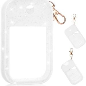 Silicone Case Compatible with Touchland Hand Sanitizer Spray, Protective Case for Spray 1FL. OZ (Sparkling White(1PCS))