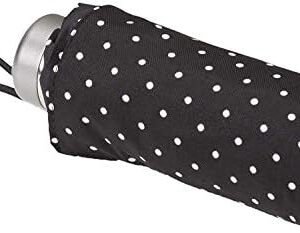 totes Classics Micro Manual Compact Umbrella, Black Swiss Dot, One Size