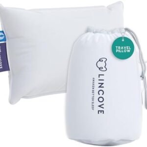 Lincove Canadian Down Feather Travel Pillow - Luxury Pillows to Support Head, Neck, While Sleeping on Airplanes, Cars, Hotels & Home - Comfortable Vacation Sleeping Essential, 13"x18"