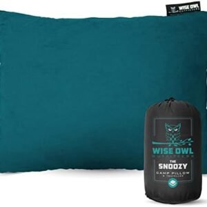 Wise Owl Outfitters Camping Pillow – Memory Foam Travel Pillow for Airplane Sleeping, Hiking, Backpacking & Outdoor Use - Small & Portable for Adults, Car, Camp & Tent
