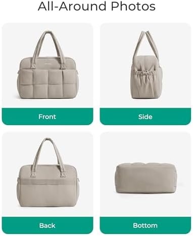 BAGSMART Gym Bag for Women, Small Personal Item Travel Bag Puffy Duffle Bag, Weekender Overnight Bag Hospital Diaper Bag Carry On Tote Bag for Travel, Gym, Camel - Image 5