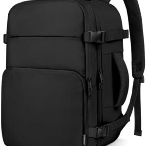 ZOMFELT Travel Backpack for Women Men, Carry on Backpack, TSA 15.6 inch Laptop Backpack Flight Approved, Personal Item Travel Bag Nurse Bag Casual Daypack for Weekender Business Trip, Black