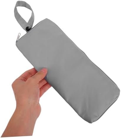 Toyvian Umbrella Bag Absorbent Microfiber Storage Pouch for Keychains Travel Umbrellas Compact Versatile Grey Design with Snap Closure - Image 3