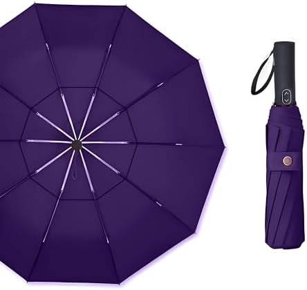 MRTLLOA 49/54/62 Inch Large Folding Golf Umbrella, Oversize Double Canopy Vented 10 Ribs Windproof Compact Travel Umbrellas for Rain - Image 5