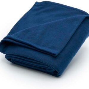 Brookstone Travel Blanket - 2-in-1 Lightweight Fleece Soft Throw Airplane Blanket with Carrying Pouch Travel Essentials, Size One Size, Blue