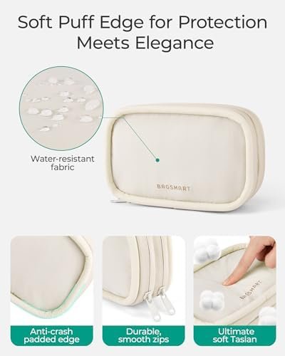 BAGSMART Electronics Organizer Travel Case, Cord Organizer for Women, Travel Cable Bag (Beige) - Image 4