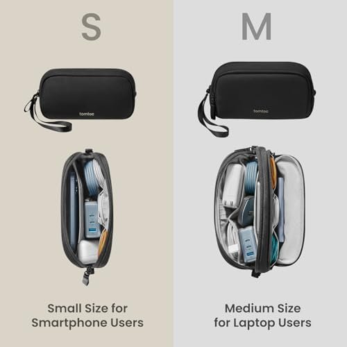 tomtoc Electronics Organizer Travel Case, Water Resistant Travel Bag Cable Organizer for Essentials, Tech Pouch Accessories Carry Storage for Cord, Phone, Cables, Airpods, USB Flash Drive, Daily Items - Image 7