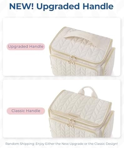 BAGSMART Travel Toiletry Bag, Large Wide-open Travel Bag for Toiletries, Makeup Cosmetic Travel Bag with Handle-Black - Image 2