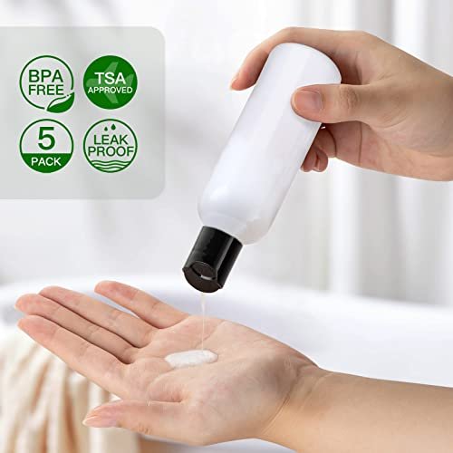 Travel Bottles for Toiletries 3.4 oz - Travel Size Containers for Shampoo Plastic - Small Empty Lotion Squeeze Bottle for Liquid TSA Approved - Leak Proof Mini Conditioner Refillable Clear 100ml - Image 2