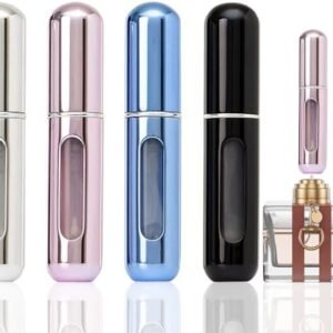Portable Mini Refillable Perfume Atomizer Bottle, Travel Size Refillable Perfume Refill Bottle - Perfume Atomizer Refillables, Scent Pump Case, Small Perfume Spray 4 Pcs Pack of 5 ml