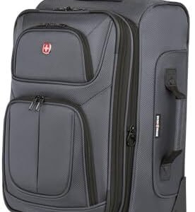 SwissGear Sion Softside Expandable Luggage, Dark Grey, Carry-On 21-Inch