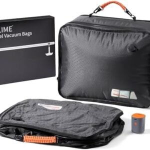 Apex Series Vacuum Bags for Travel Luggage with Wireless Pump, 180° Open, Reusable Compression Bags for Carry On Suitcases and Backpack, Vacuum Seal Packing Cube for Cloth (2Medium+Pump)