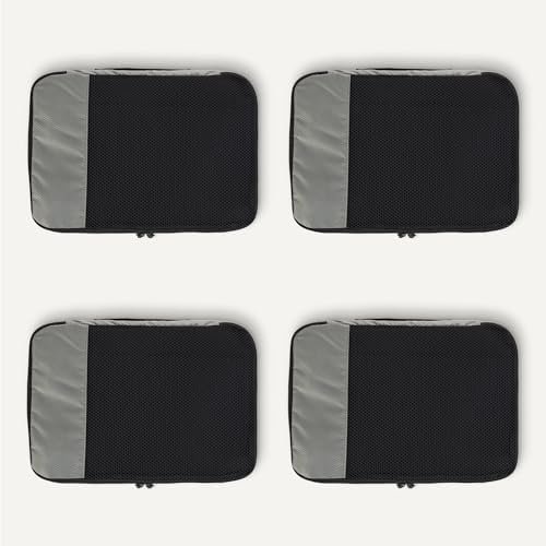 Amazon Essentials 4-Piece Packing Cubes Travel Accessories Set, Luggage Organizer with Double Zipper, Mesh Top, 100% Polyester, Medium, Gray (Previously Amazon Basics) - Image 5