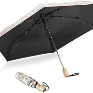 G4Free UPF 50+ UV Protection Travel Umbrella 42 Inch Lightweight Sun Rain Folding Umbrellas Auto Open Close (Flower)