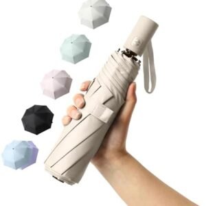 BAODINI Small UV Protection Travel Umbrella Compact for Rain and Sun UPF 50+ 41 inch Portable Umbrella for Women and Men