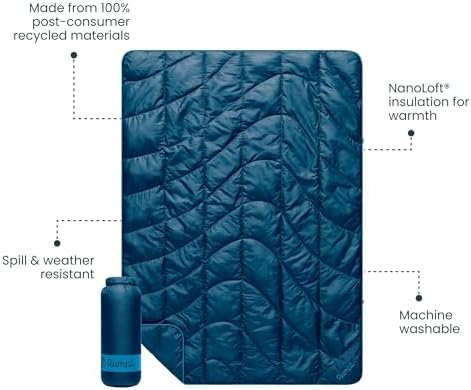 Rumpl Travel Puffy Blanket, Ultra-Packable Travel-Size Warmth and Comfort, Deepwater - Image 3