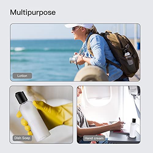 Travel Bottles for Toiletries 3.4 oz - Travel Size Containers for Shampoo Plastic - Small Empty Lotion Squeeze Bottle for Liquid TSA Approved - Leak Proof Mini Conditioner Refillable Clear 100ml - Image 3