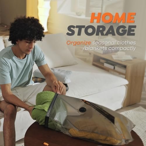 Rechargeable Wireless Pump Travel Storage Bags Set - 10 Pack Portable Space Saver Bags for Travel & Home - Vacuum Compression Packing Seal for Clothes, Blankets, Seasonal Storage - Image 9