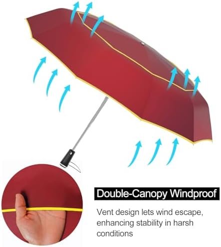 Satol Extra Large Golf Umbrella, 46/54/62 Inch Windproof 10 Ribs Vented Double Canopy Reflective Strips Automatic Open/Close Waterproof UV Protection Portable Compact Umbrella for Outdoor & Travel - Image 3