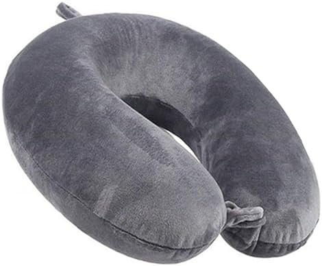 Travel Pillow 100% Pure Memory Foam Neck Pillow Airplane for Traveling,Car, Train,Napping,Traveling,Washable Cover (Grey)