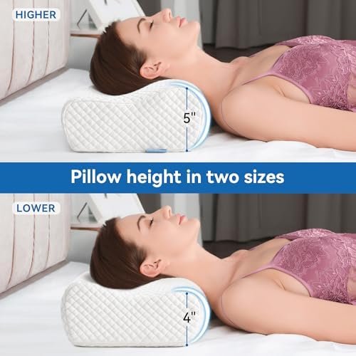 AM AEROMAX Travel Contour Memory Foam Pillow, Cervical Pillow for Neck Pain Relief, Neck Orthopedic Sleeping Pillows for Side, Back and Stomach Sleepers. - Image 2