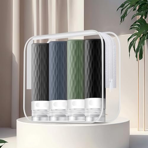 Travel Bottles for Toiletries, TSA Approved 3.4oz Travel Size Containers, BPA Free Leak Proof Silicone Traveling Bottles, Refillable Travel Essentials Kits for Shampoo Conditioner(4 Pack)-A - Image 7