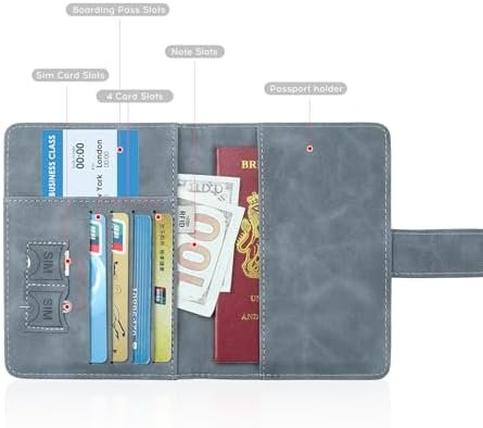 ILIYAH-Passport Cover-Passport Holder Travel Wallet-RFID Blocking Passport Case Travel Accessories Card Holder Wallet Unisex Travel Gifts(Grey) - Image 5
