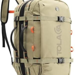 Tolaccea Carry on Travel Backpack, Laptop Backpack Flight Approved Convertible Large Duffle Luggage Bag Daypack Work Business Rucksack Fits 16" Laptop for Men Women 3 Carrying Ways, 40L-50L Expandable