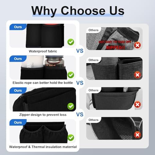 Luggage Travel Cup Holder for Suitcases Free Hands, Travel Accessories, Carry on Beverage Cup Holder Attachment, Luggage Cup Caddy Gifts for Flight Attendants, Business, Travelers, Black - Image 4