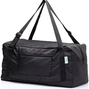 HOLYLUCK Foldable Travel Duffel Bag For Women & Men Luggage Great for Gym (black) One_Size