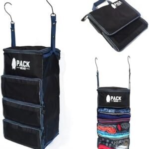 Pack Gear Hanging Carry-On Organizer - Our Standard Hanging Luggage Organizer Fits Any Carry On - Our Packing Cubes For Travel Use Mesh Windows to Make Finding Clothes Easy (Black, S)