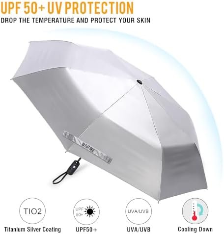 G4Free UPF 50+ UV Protection Large Travel Umbrella 42/46 Inch Auto Open Close Windproof Sun Blocking Umbrella - Image 2