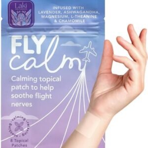 Laki Naturals Fly Calm Patch (Pack of 8) - Relax Nerves, Support Stress, Ease Your Mind for Happy Air Travel - Natural Ingredients to Support Airplane Stress - Calm Your Fear of Flying Naturally