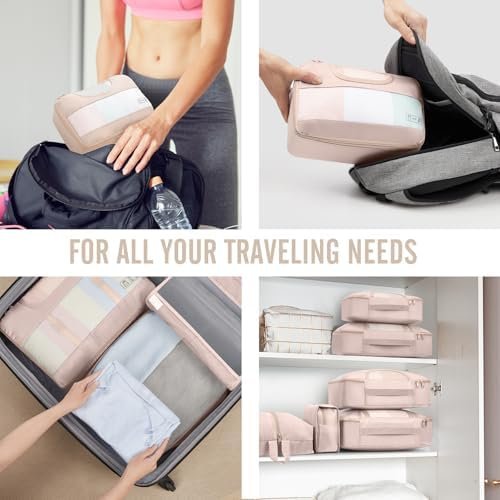 Veken 10 Set Packing Cubes for Travel, Beach Vacation Essentials Accessories for Cruise Ship, Suitcase Organizer Bags for Luggage with Hanging Toiletry & Shoe Bag, Birthday Gifts for Women Mom Her - Image 7