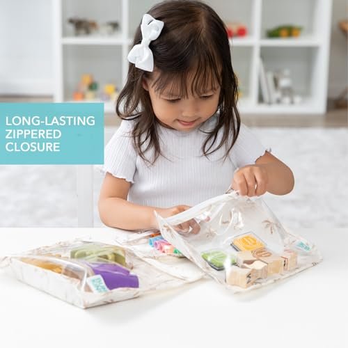 Bumkins Travel Bag, Toiletry, TSA Approved Pouch, Zip Bag, Quart Size Airline Compliant, Clear-Sided, Baby, Diaper Bag Organization, Makeup, Accessories, Packing, Set of 3 Sizes, Palm Trees - Image 4