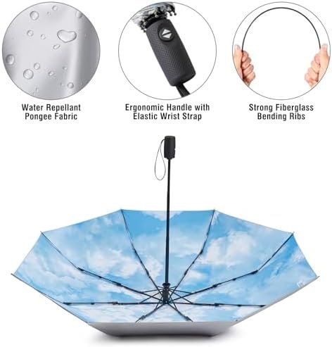 G4Free UPF 50+ UV Protection Large Travel Umbrella 42/46 Inch Auto Open Close Windproof Sun Blocking Umbrella - Image 7