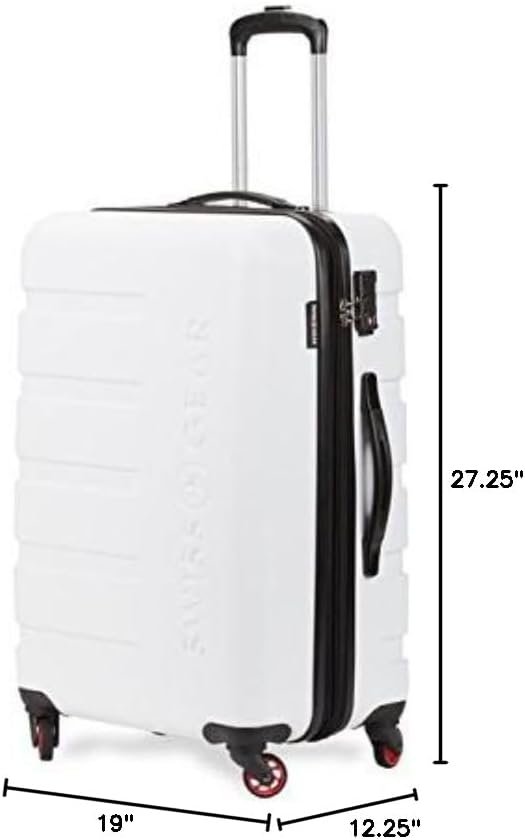 SwissGear 7366 Hardside Expandable Luggage with Spinner Wheels, White, 3-Piece Set (19/23/27) - Image 11