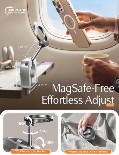 LISEN Airplane Travel Europe Vacation Essentials Phone Holder Gadgets Long Flight Must Have Toddler Mini Travels Essentials Kids Women for MagSafe Travel Accessories Cruise Essentials Camera Mounts - Image 2