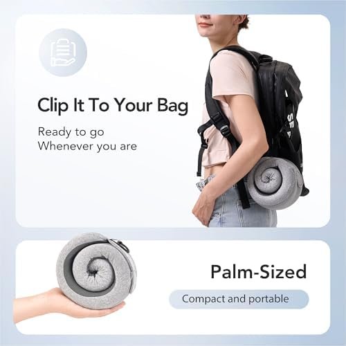 Travel Pillow, 100% Pure Memory Foam Travel Neck Pillow Airplane Neck Support Ergonomic Design for Traveling Suitable for Airplanes,Offices and Cars-Grey - Image 5