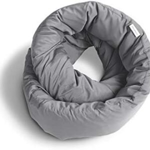 Huzi Infinity Pillow - Home Travel Soft Neck Scarf Support Sleep (Grey)