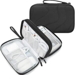 Skycase Tech Pouch - Lightweight Electronics Organizer Travel Case, Double Layers Travel Cable Organizer, All-in-One Storage Bag for Charger, Cord, Phone, Flash Drive, Accessories