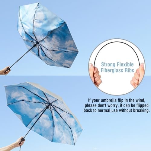 G4Free UPF 50+ UV Protection Large Travel Umbrella 42/46 Inch Auto Open Close Windproof Sun Blocking Umbrella - Image 5
